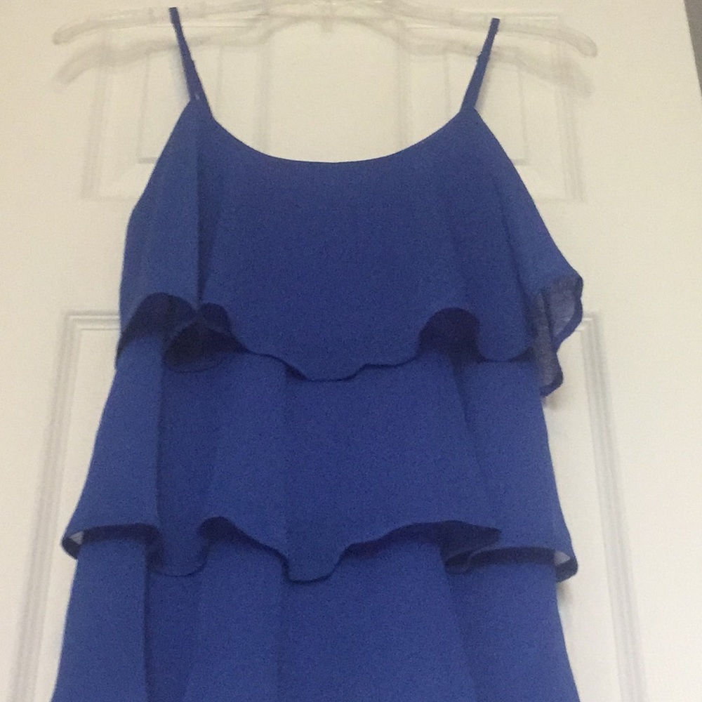 Blue Ruffly Tank Top